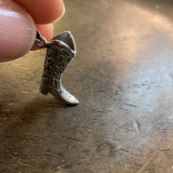 Sterling Sterling Cowboy Boot Pendant - Picture 3 of 3